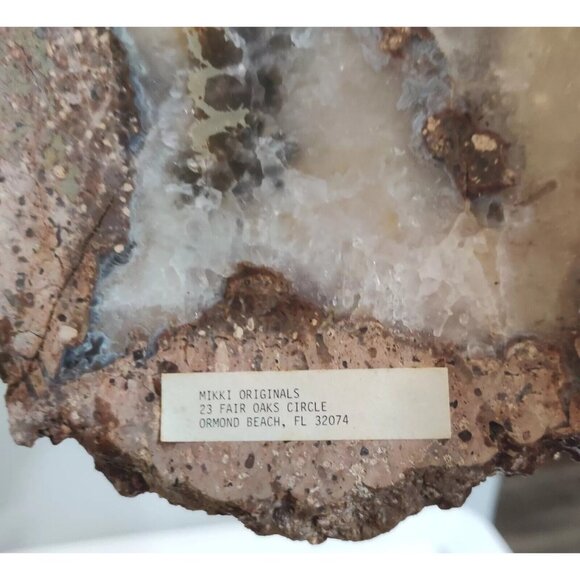 Hand Painted Agate Slab Art Of English Springer Spaniel Portrait 8x7" Signed - Picture 7 of 11